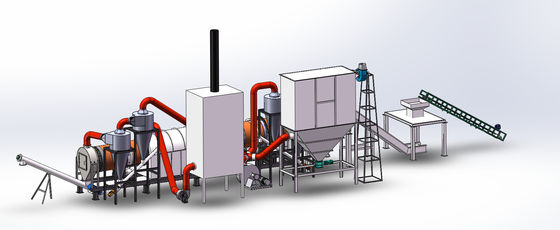 Un four de carbonification efficace avec collecteur de poussière cyclonique pour un fonctionnement sans pollution
